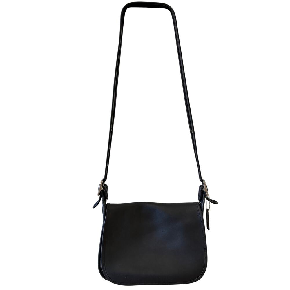 Vintage Coach Patricia Legacy 9951 Black Leather Crossbody Messenger Bag 1990s